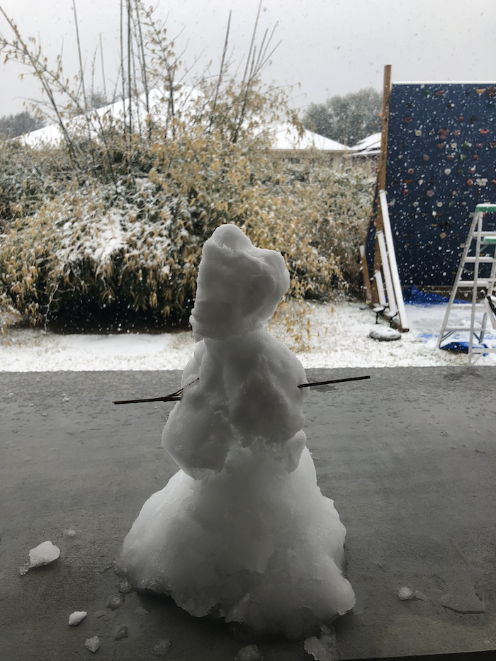 A small snowman